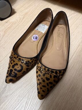 Sam Edelman Leopard Print Pointed Toe Ballet Flats - Brown